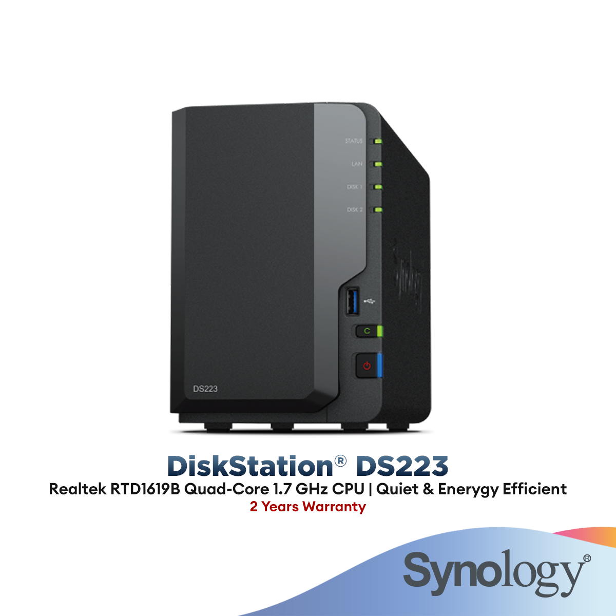Synology DS223 2 Bay | Realtek RTD1619B 4 Core 1.7GHz | NAS