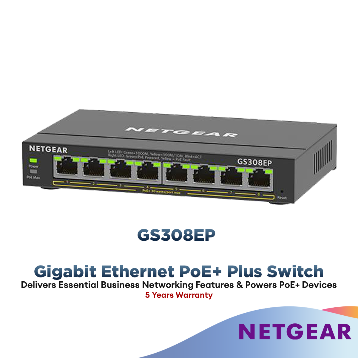 GS308EPP 8-Port Smart Managed Switch PoE+