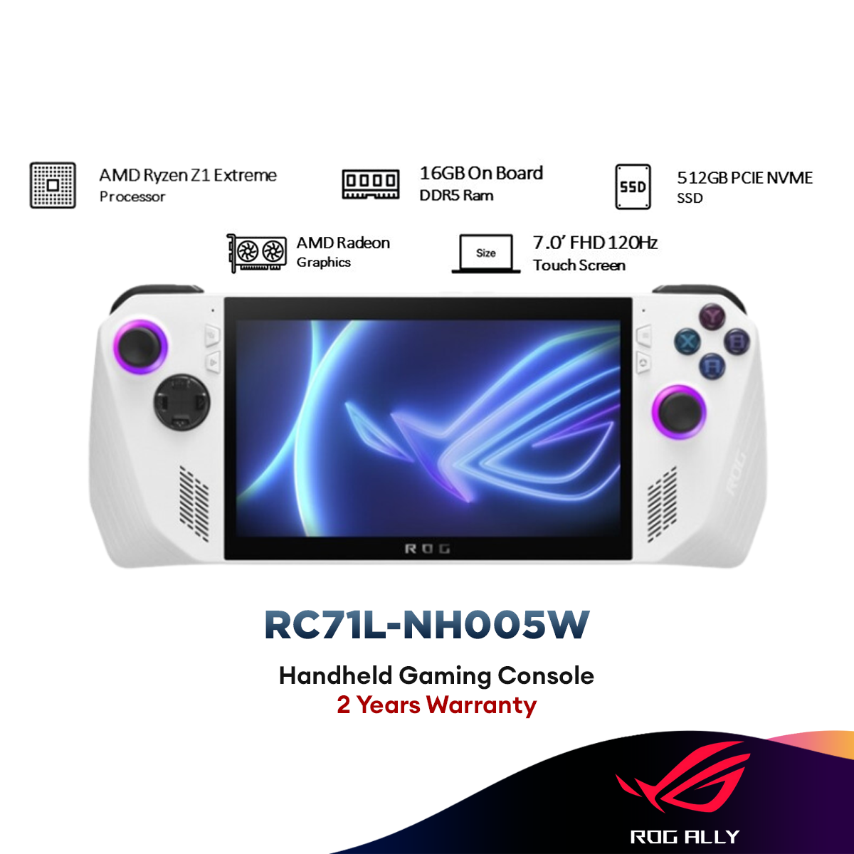 Asus ROG ALLY RC71L-NH005W Gaming Handheld (AMD Ryzen™ Z1 Extreme