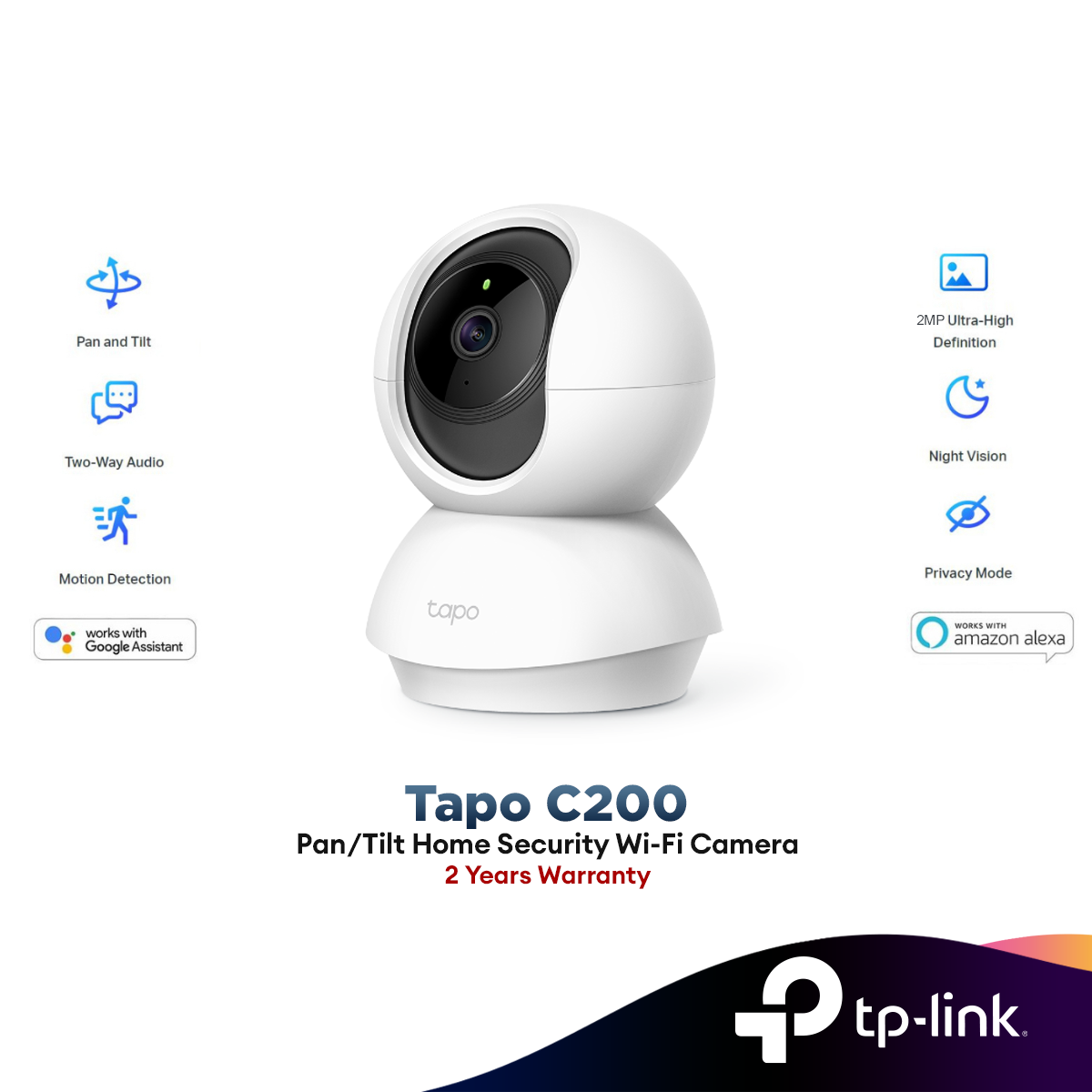 TP-Link Tapo C200 - IP camera with pan and tilt, WiFi, 2MP
