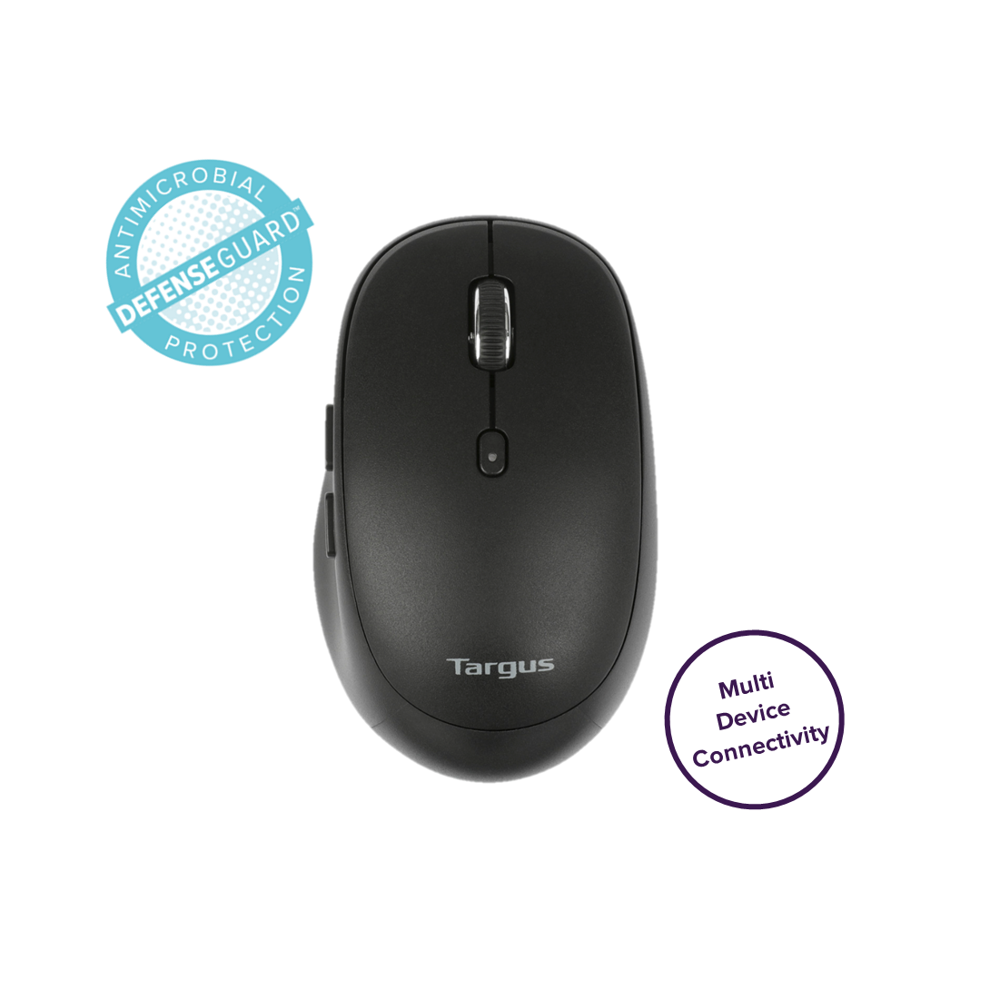 Midsize Comfort Multi-Device Antimicrobial Wireless Mouse (Blue)