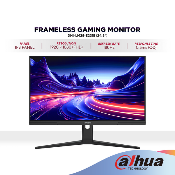 DAHUA LM25-E231B 24.5" FHD IPS Gaming Monitor | 180Hz | Adaptive Sync | 100% sRGB | DP1.4 / HDMI 2.0