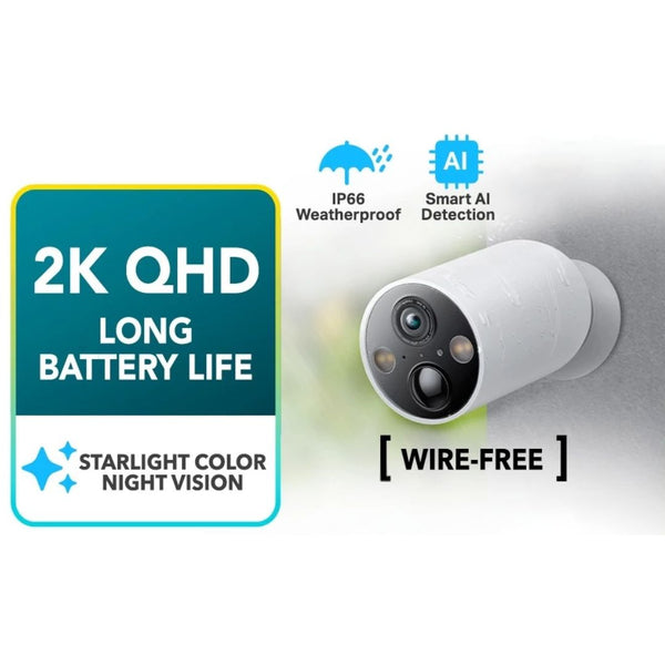 TP-Link 4MP 2K Smart Wire-Free Outdoor Security Camera Tapo C425