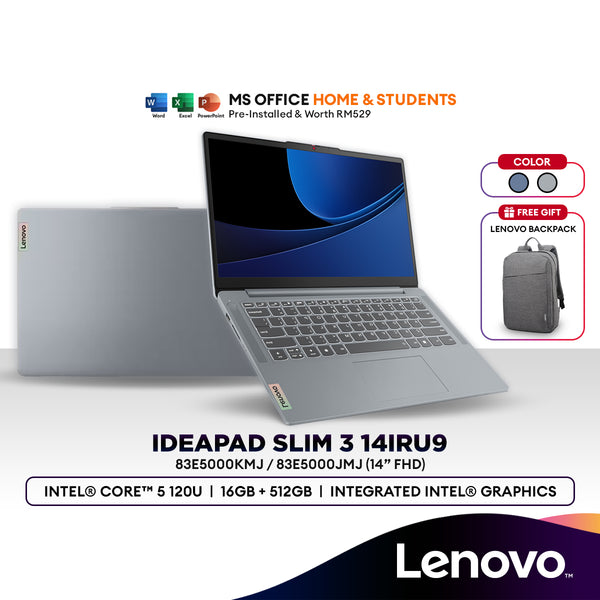 Lenovo IdeaPad Slim 3 14IRU9 14" FHD Laptop (Intel® Core™ 5 120U | 16GB | 512GB SSD | Integrated Intel® Graphics | H&S)