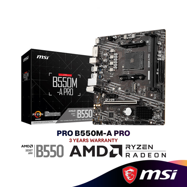 MSI B550M-A PRO Micro ATX (mATX) AMD Motherboard | AMD AM4 Socket