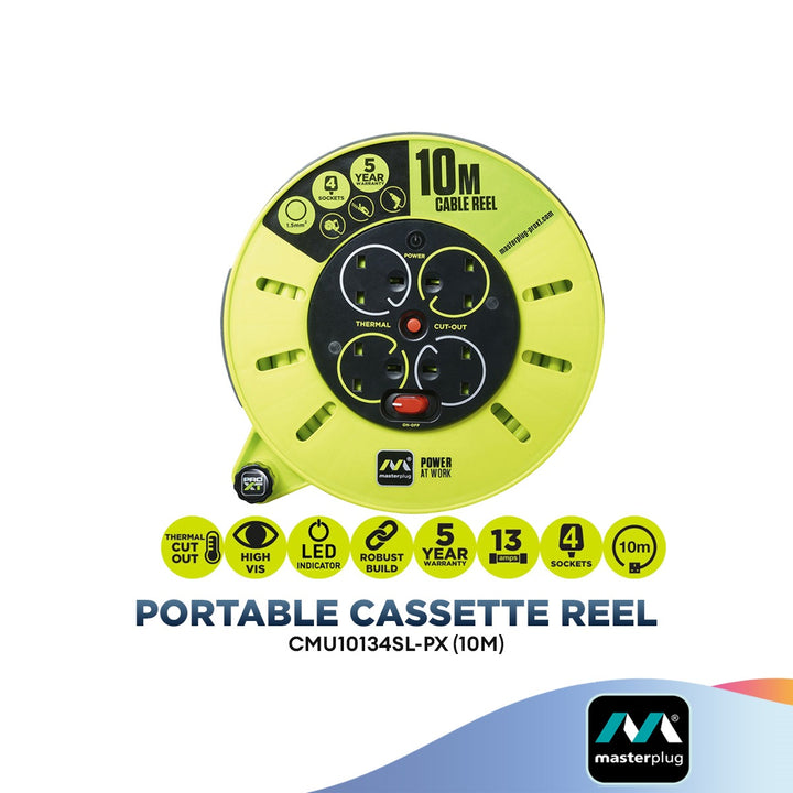 MasterPlug Pro-XT 4 Gang Portable Cassette Reel (10m/5m) CMU10134SL-PX –  ALL IT Hypermarket