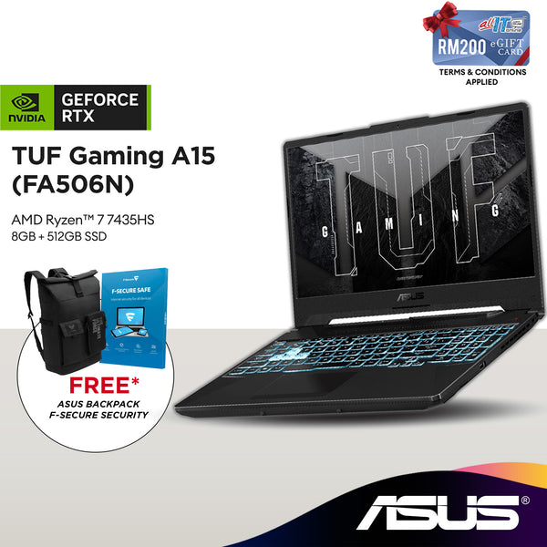 Asus TUF Gaming A15 FA506N-FRHN666W 15.6" FHD Gaming Laptop (AMD Ryzen™ 7 7435HS | 8GB | 512GB SSD | RTX™ 2050)