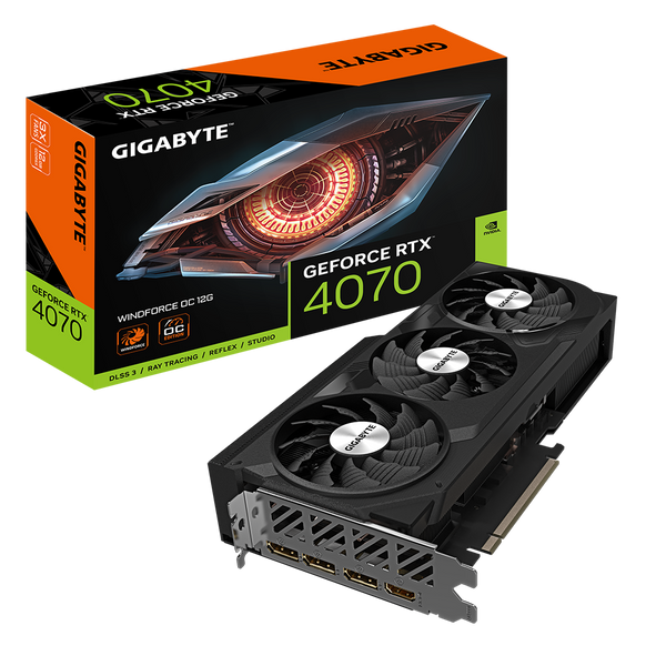 GIGABYTE GeForce RTX 4070 WINDFORCE 3X OC 12GB GDDR6 Graphics Card | GV-N4070WF3OC-12GD