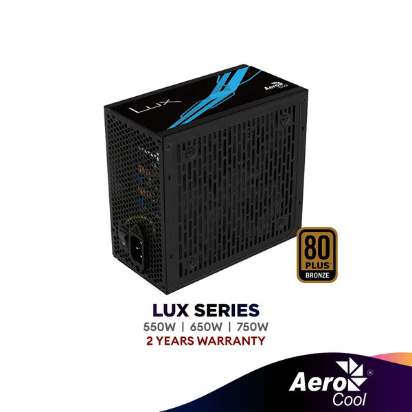 AeroCool LUX 550W 650W 750W Power Supply (PSU) | 80PLUS BRONZE