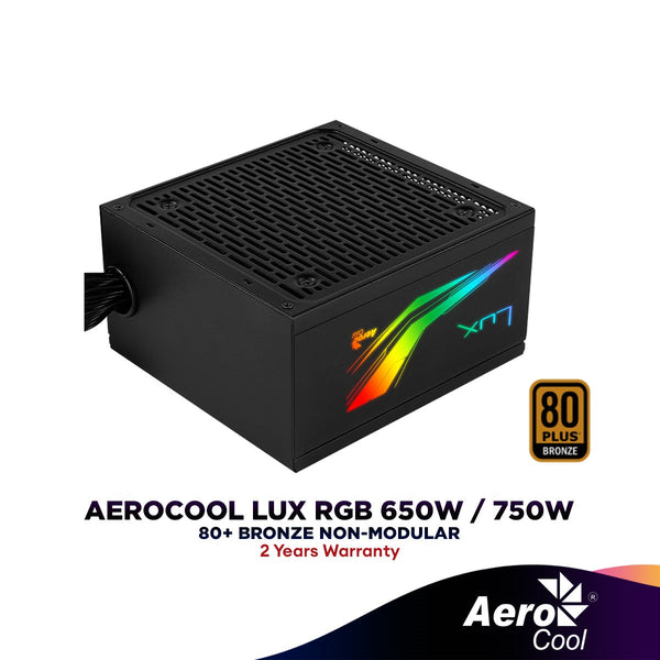 Aerocool LUX RGB 80Plus Bronze Power Supply PSU (650W / 750W ) | 2 Years Warranty