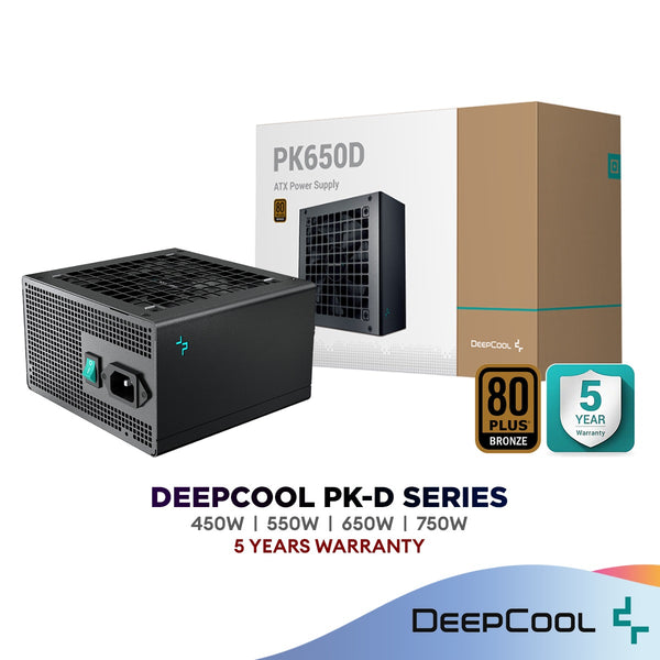 DeepCool PK450D (450W) / PK550D (550W) / PK650D (650W) / PK750W (750W) Power Supply (PSU) | 80PLUS BRONZE