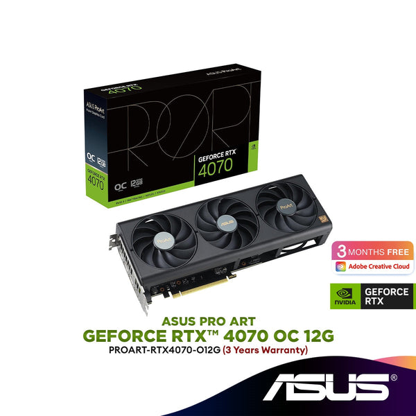 ASUS ProArt GeForce RTX 4070 OC edition 12GB GDDR6X Graphics Card (GPU) | PROART-RTX4070-O12G