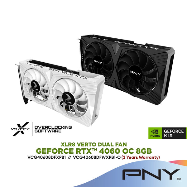 PNY GeForce RTX 4060 8GB VERTO Dual Fan Graphics Card GPU | VCG40608DFXPB1 / VCG40608DFWXPB1-O