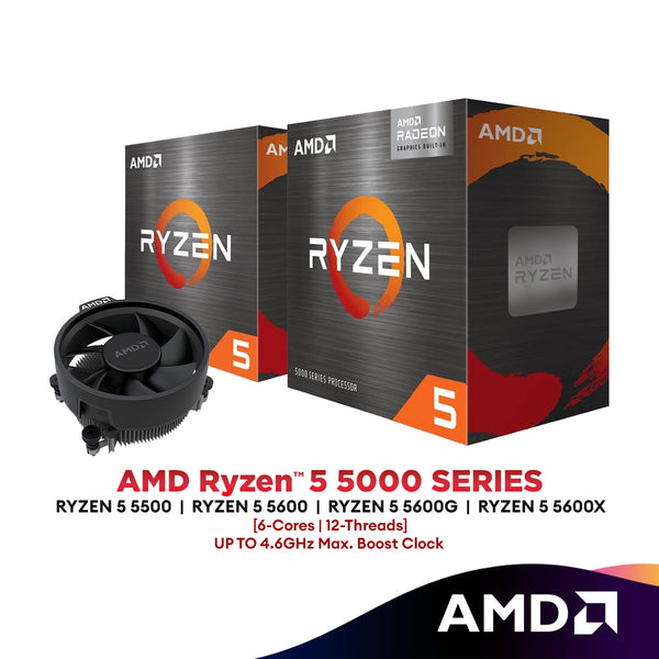 AMD Ryzen 5 5500/ 5600G/ 5600X AM4 Processor (6-Cores/12-Threads) | AMD Ryzen 5 5000 Series