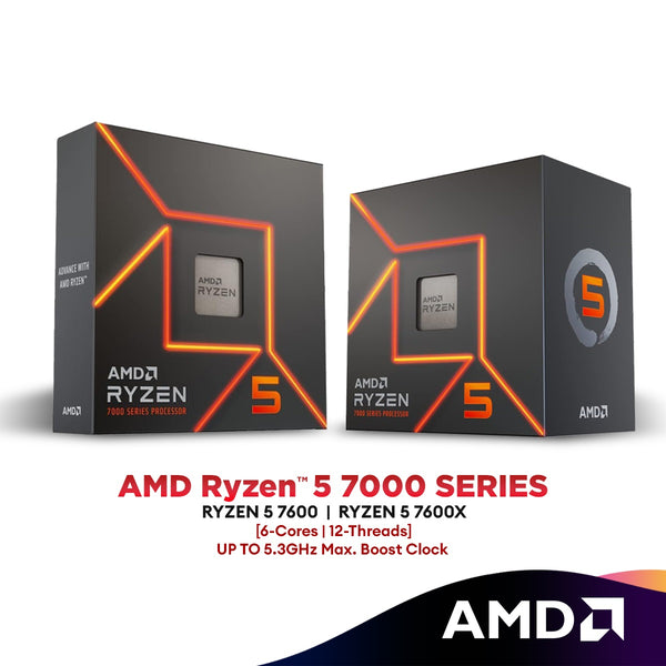 AMD Ryzen 5 7600 / 7600X AM5 Processor (6-Cores/12-Threads) | AMD Ryzen 5 7000 Series