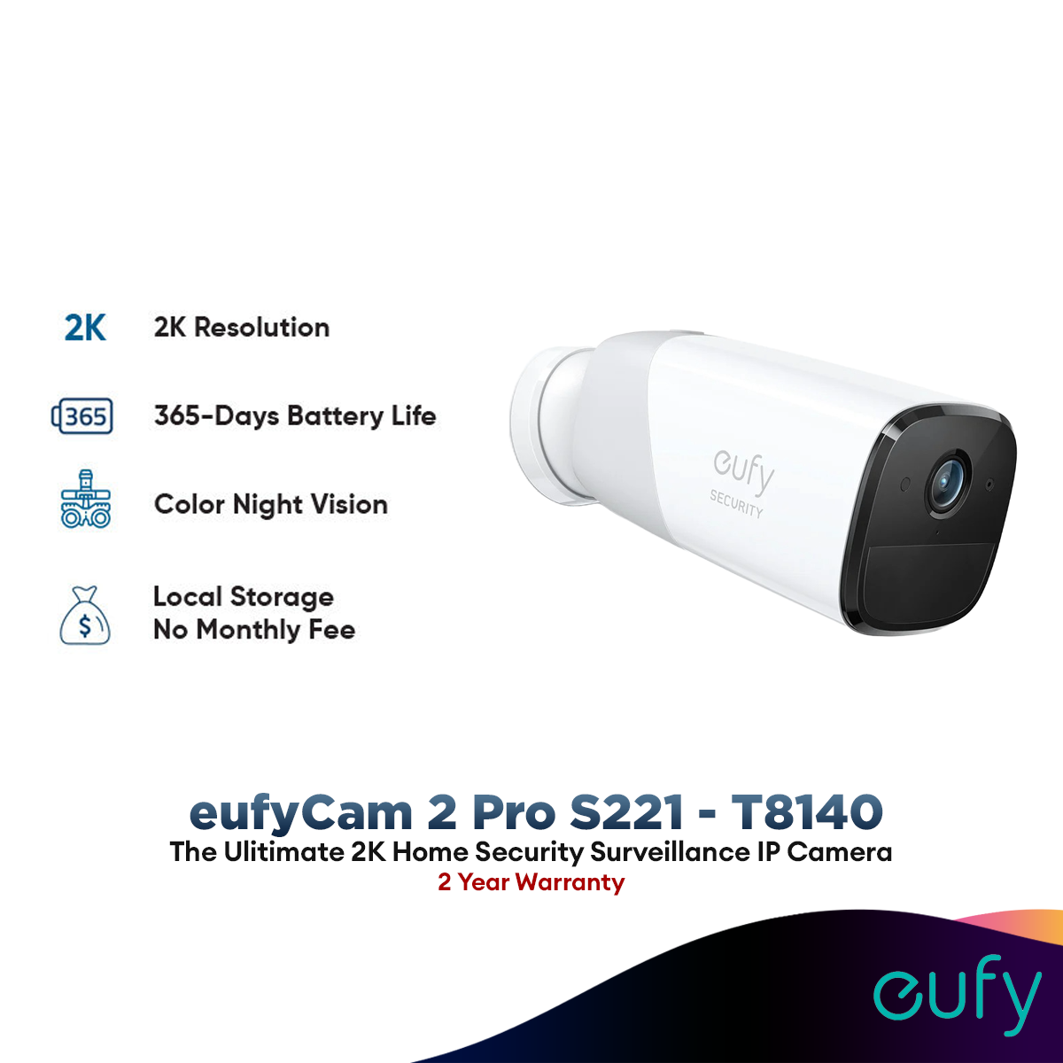 Anker T8140 eufyCam S221 eufyCam 2 Pro Wireless Home Security Add-on C ...