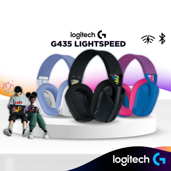 Logitech G435 LIGHTSPEED Wireless Gaming Headset | LightWeight Headset | Over Ear Headphones with Mic