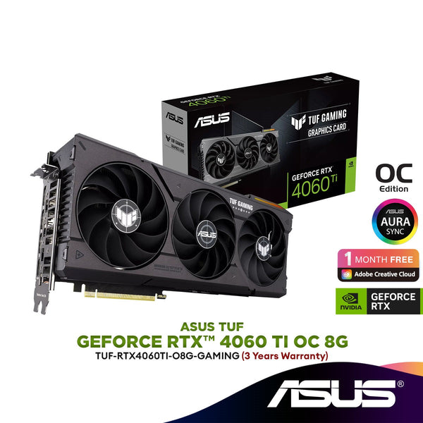 ASUS TUF Gaming GeForce RTX 4060 Ti 8GB GDDR6 OC Edition Graphics Card (GPU) | TUF-RTX4060TI-O8G-GAMING