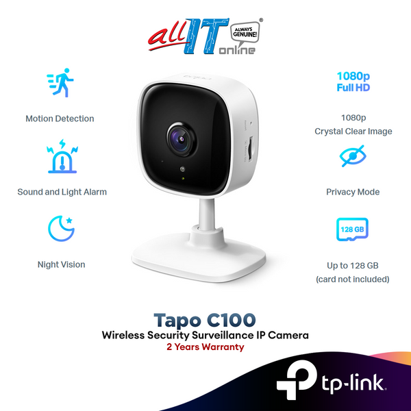 TP-Link Tapo C100 / C110 1080P Full HD Wireless WiFi Smart Security Surveillance IP Camera