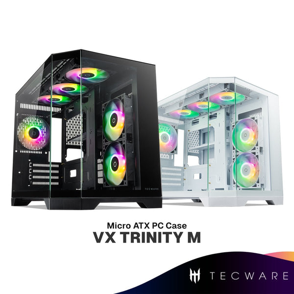 TECWARE VX TRINITY M Black / White Micro ATX (mATX) Gaming PC Case