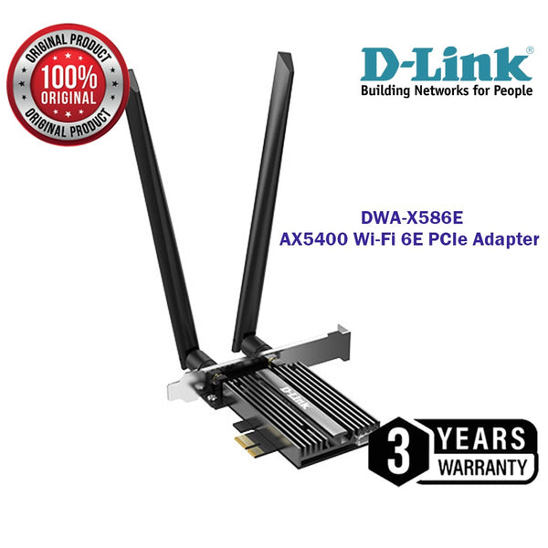 D-Link DWA-X586E WIFI 6E AX5400 PCle Adapter Wireless with Bluetooth 5.2