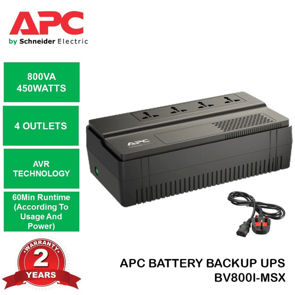 APC Easy UPS BV 1000VA, AVR, Universal Outlet, 230V (BV1000I-MSX)