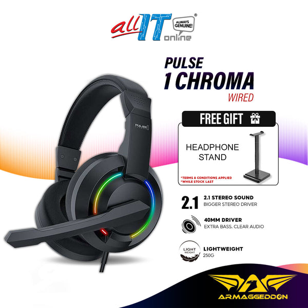 Armaggeddon Pulse 1 Chroma Wired Gaming Headset with Virtual 2.1 Stereo Sound, LightWeight Design, 40mm Large Driver