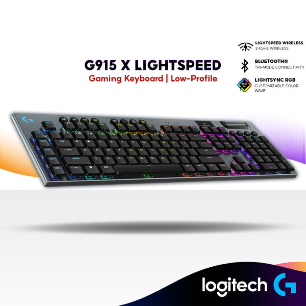 Logitech G915 X / G915 X TKL LIGHTSPEED Wireless Low-Profile Gaming Keyboard with GL Switches, LIGHTSYNC RGB