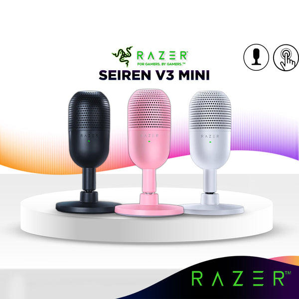 Razer Seiren V3 Mini Wired USB Gaming Ultra-Compact Condenser Microphone with Tap-to-Mute | Sensor with LED Indicator