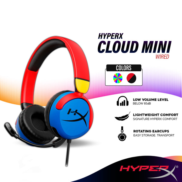 HyperX Cloud Mini Wired Gaming Headset with Immersive Audio, Lightweight Comfort, Durable Tuck-Away Boom Mic