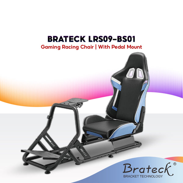 Brateck LRS09-BS01 Racing Simulator Gaming Cockpit with Steering Wheel Mount, Adjustable Racing Seat, Pedal Mount