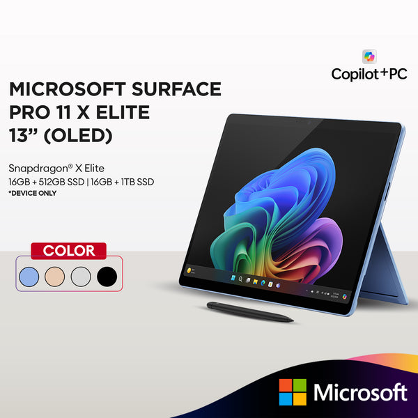 Microsoft Surface Pro 11 | Copilot+ PC | 13" OLED | Snapdragon® X Elite | 16GB Memory | 512GB/1TB SSD