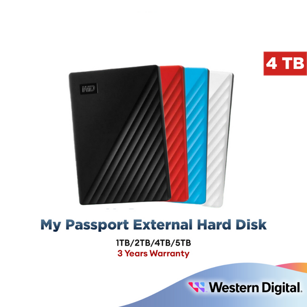 Western Digital My Passport 4TB USB 3.0 External Hard Drives