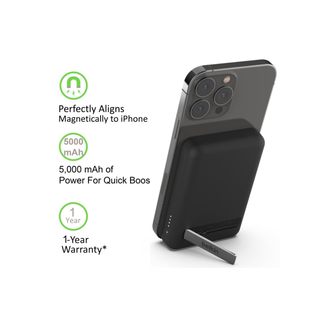 Belkin BPD004bt Boostup Magnetic 5000mAh Wireless Power Bank (Black ...