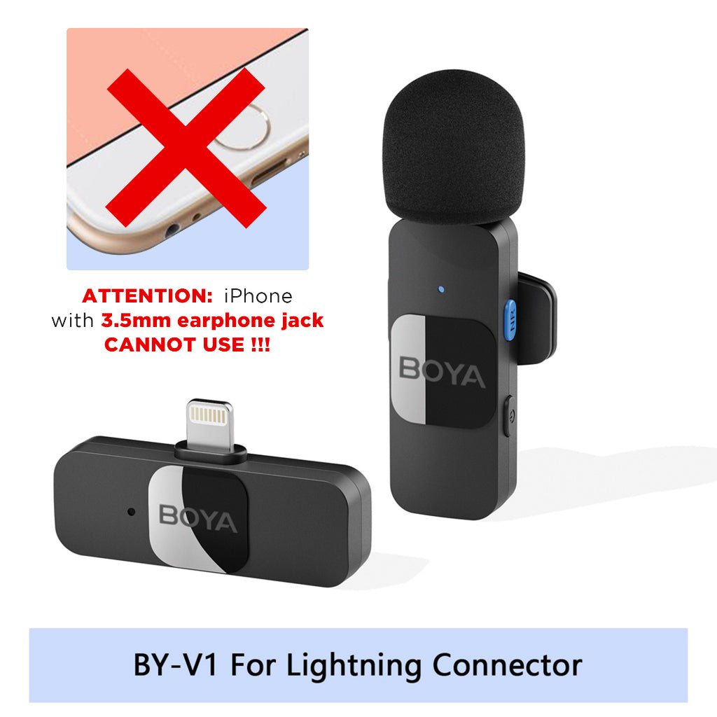 BOYA BY V1 V10 Wireless Lavalier Microphone with Noise